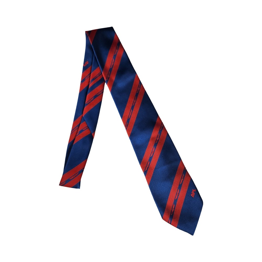 Vintage Designer Accents Silk Blue Red Stripe API‎ Bird American Petroleum Tie
